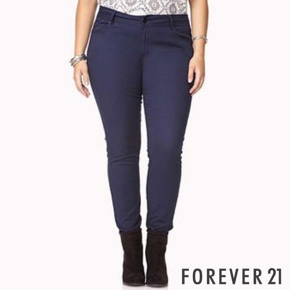Forever 21 Plus Size Skinny Twill Pants Size 14